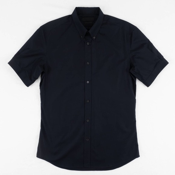 NWOT Alexander McQueen Button-Down Shirt Short-Sleeve Men's 48 (Medium) Black - Picture 1 of 8
